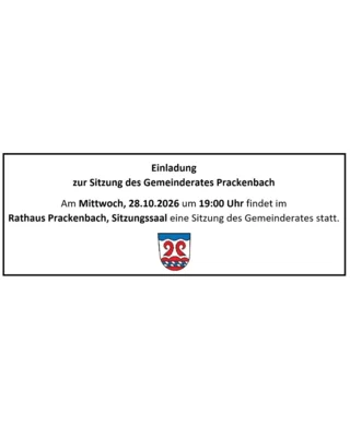 Einladung zur Gemeinderatssitzung
