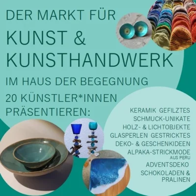 Rund 20 AusstellerInnen präsentieren Handwerkskunst bei uns im HdB   - auch Vilbeler Künstler dabei