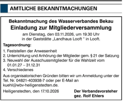 Mitgliederversammlung Wasserverband Bekau (Bild vergr&ouml;&szlig;ern)