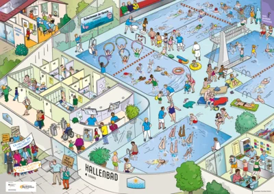 Das Wimmelbild "Wir schwimmen in Vielfalt" ist jetzt auch digital nutzbar.