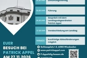 Besuch im hessischen Landtag (Bild vergr&ouml;&szlig;ern)