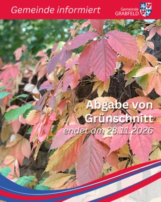 🍁 Grünschnitt-Annahmestellen bleiben am Samstag, 31. Oktober, geschlossen.