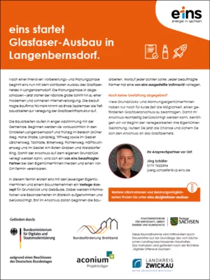eins startet Glasfaser-Ausbau in Langenbernsdorf