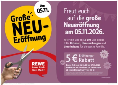 REWE - große NEU-Eröffnung am 05.11.