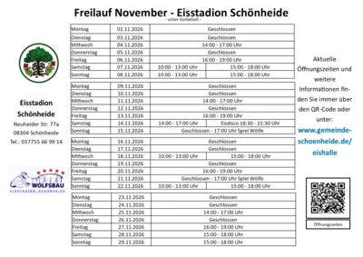 Freilauf Eisstadion Schönheide im November 2026 (Bild vergr&ouml;&szlig;ern)