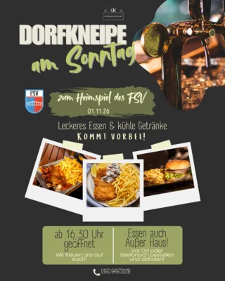 Dorfkneipe am Sonntag, 01.11.26