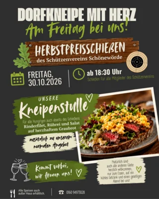 Feierabend-Special am Freitag, 30.10.2026