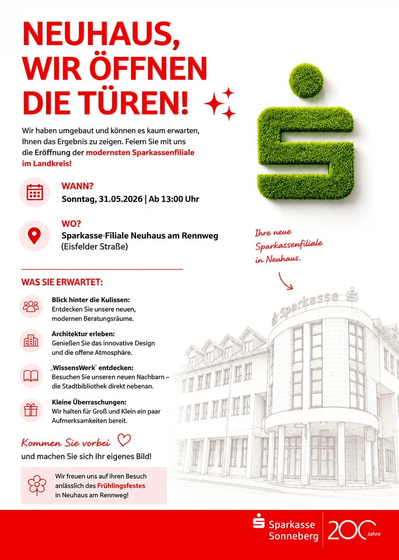 Sparkasse Sonneberg Flyer Tag der offenen Tür am 31.05.2026