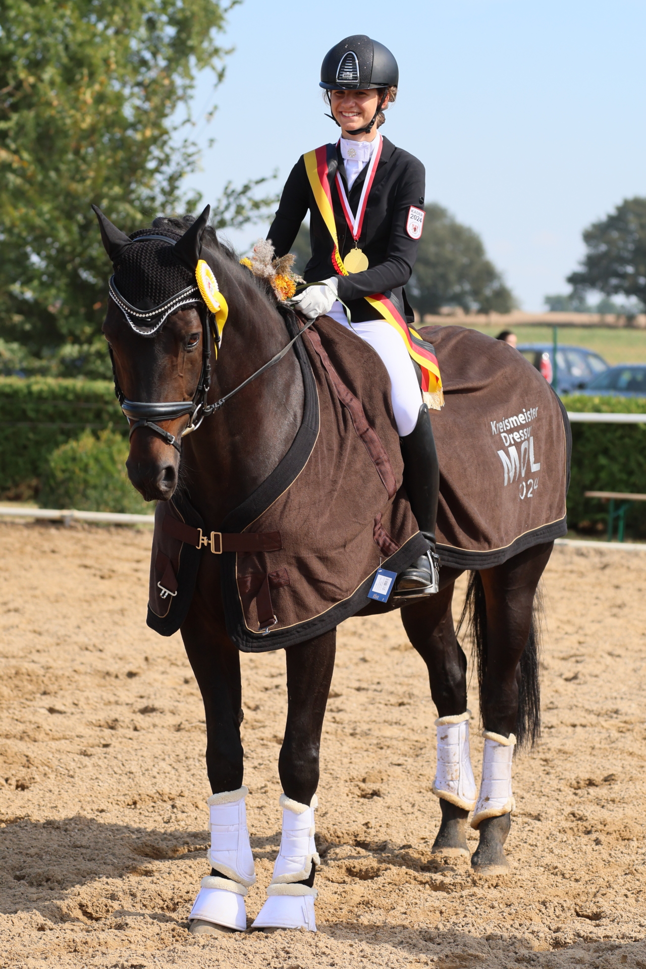Kreismeisterschaft MOL 2024 Dressur Karolin Hofer auf Just to win Kreismeisterin in der L-Tour