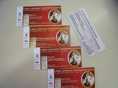 Vorverkaufsstellen der Konzerte zur Lotte Lehmann Akademie