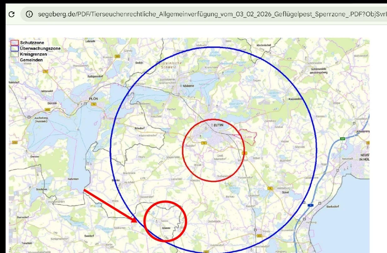 Überwachungszone Geflügelpest (03.02.2026)