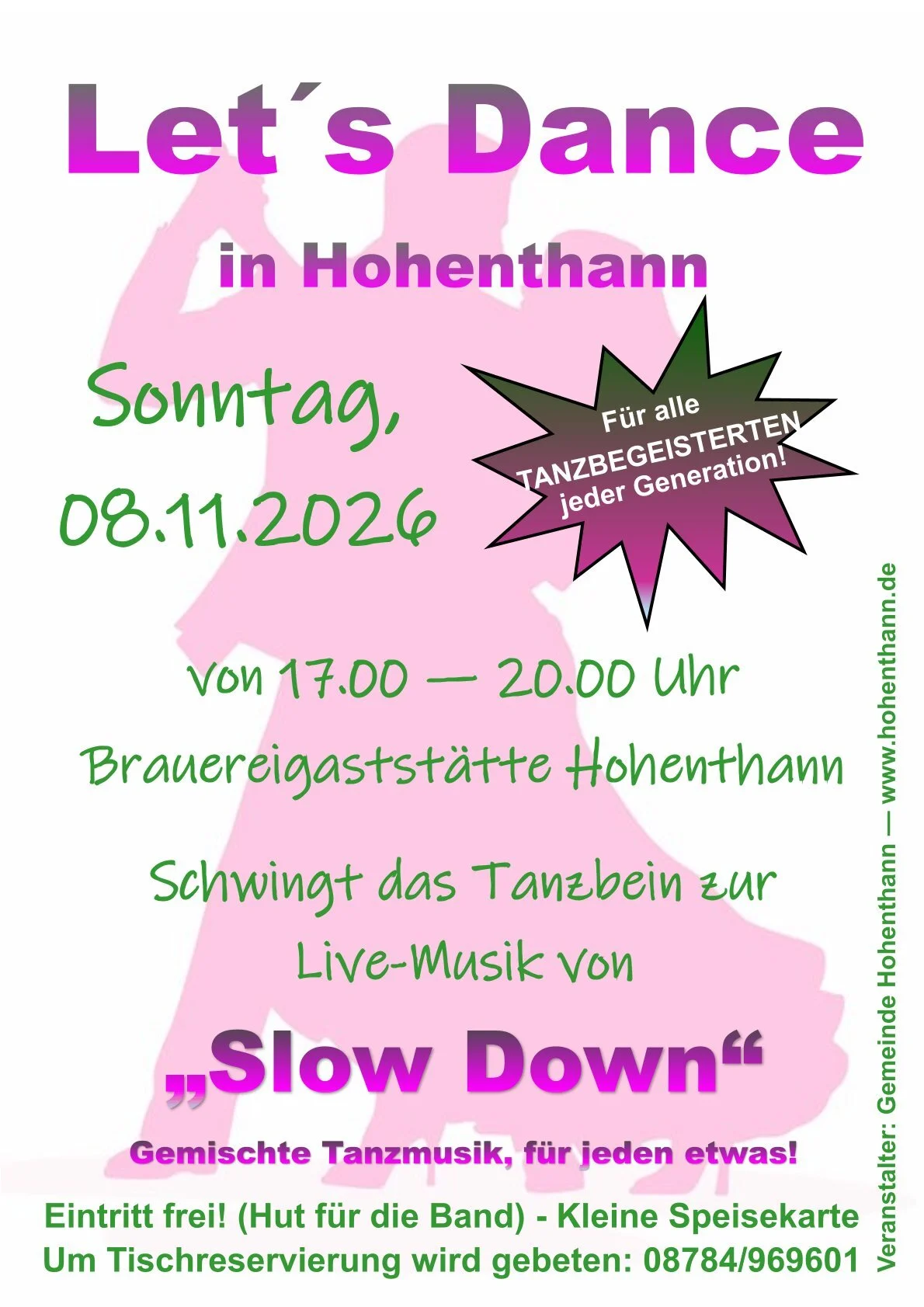 Lets Dance Hohenthann - Flyer November 2026