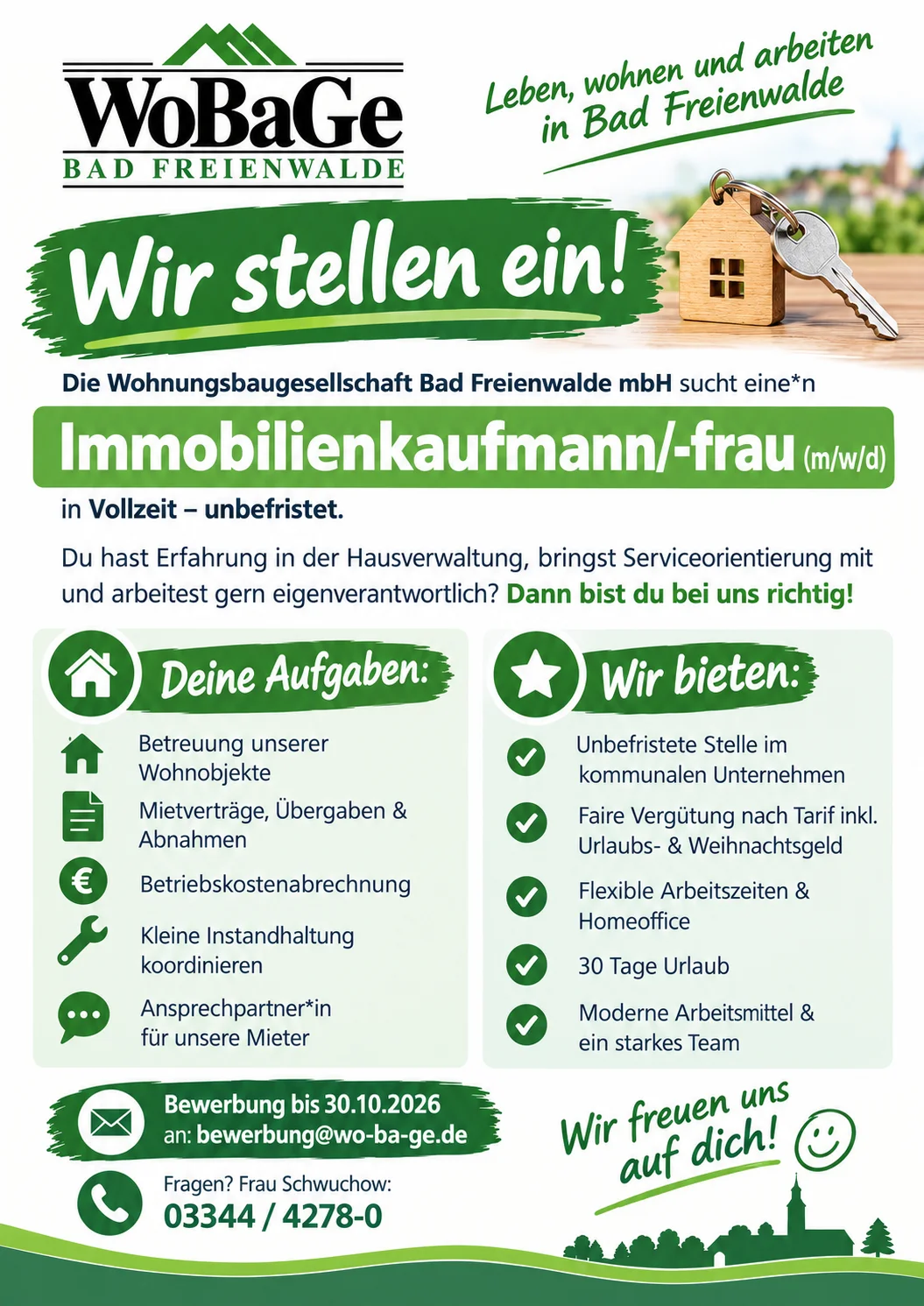 Stellenausschreibung der WoBaGe
