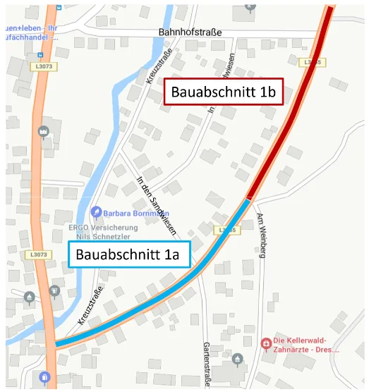 Baustellenbereich Moischeider Straße