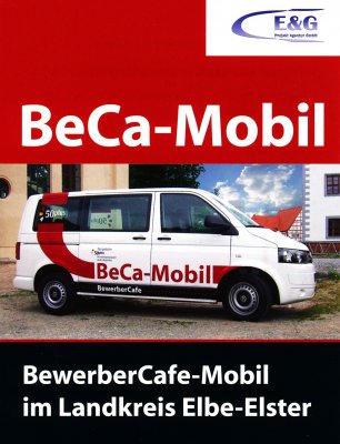 „BeCa-Mobil“-das mobile BewerberCafe auf Tour im Amt  Schradenland (Bild vergrößern)