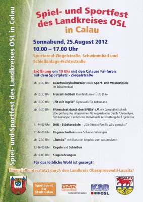 Spiel- und Sportfest des Landkreises OSL am 25.08.2012 in Calau