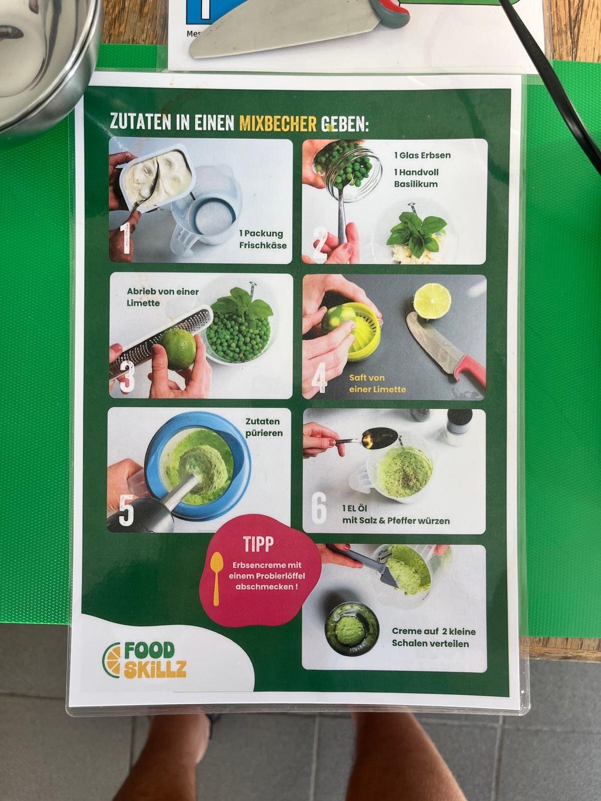 Bildkarten haben die Zubereitung erleichtert
