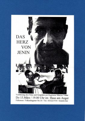 Foto zur Meldung: „Das Herz von Jenin“ - Dokumentarfilm im Haus Anger - Regisseur Marcus Vetter vor Ort