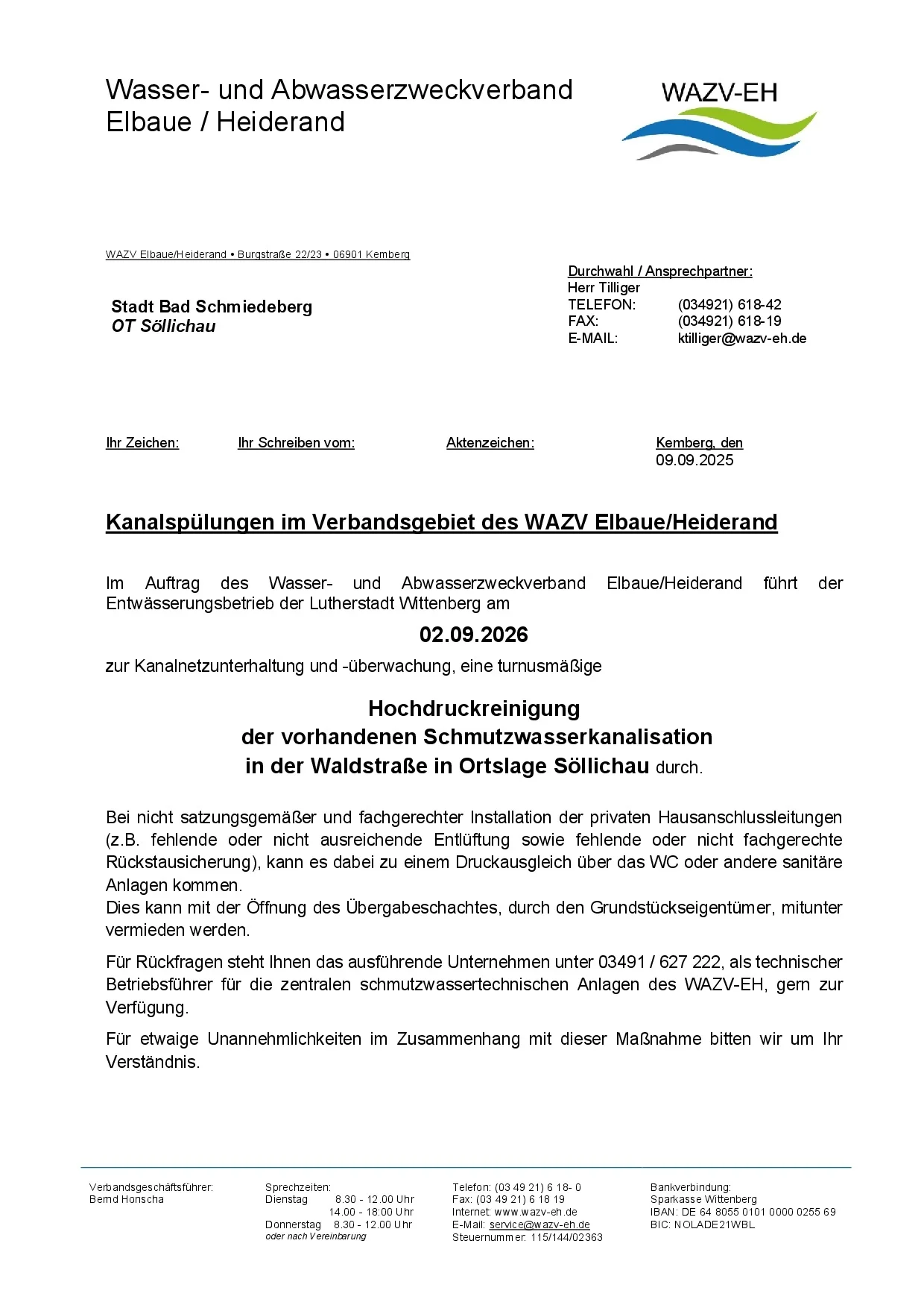 Kanalspülungen in Söllichau