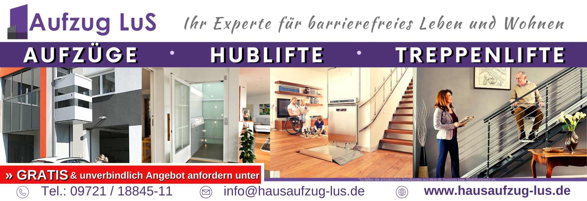 Schrägaufzug und weitre Liftsysteme von Aufzug LuS GmbH für barrierefreies Wohnen und Mobilität. Hier anfragen