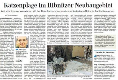 Foto zur Meldung: Die OZ berichtet über unsere Kastrations-Aktion in Ribnitz! Foto zur Meldung: Die OZ berichtet über unsere Kastrations-Aktion in Ribnitz!