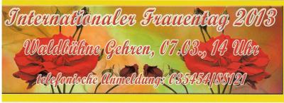 Große Frauentagsfeier am 7. März 2013 in der Gaststätte der Waldbühne Gehren (Bild vergrößern)
