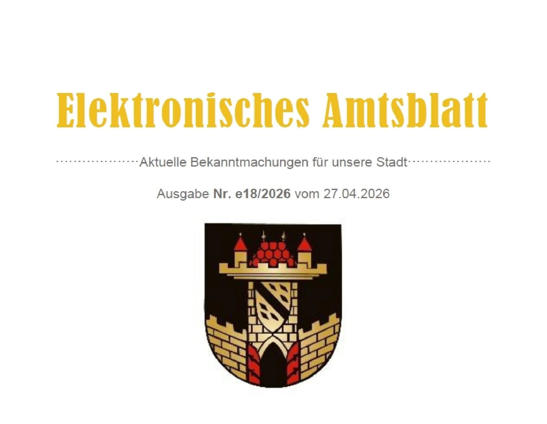 E-Amtsblatt Nr. e18/2026
