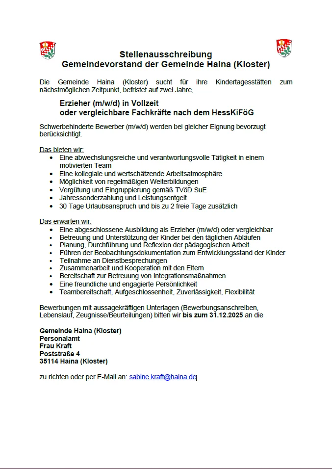 Stellenauschreibung
