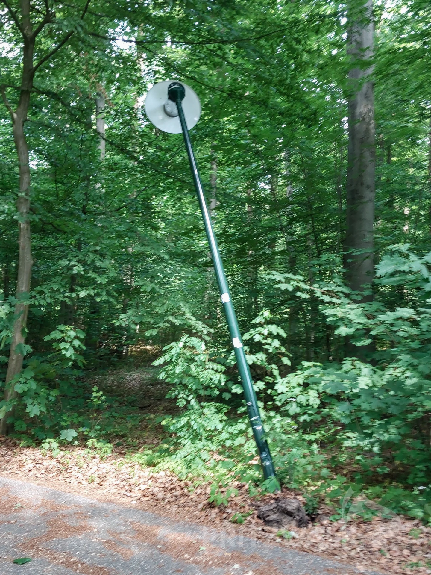 Totalschaden: kaputte Lampe im Hainholz. Foto: Stadt Pritzwalk