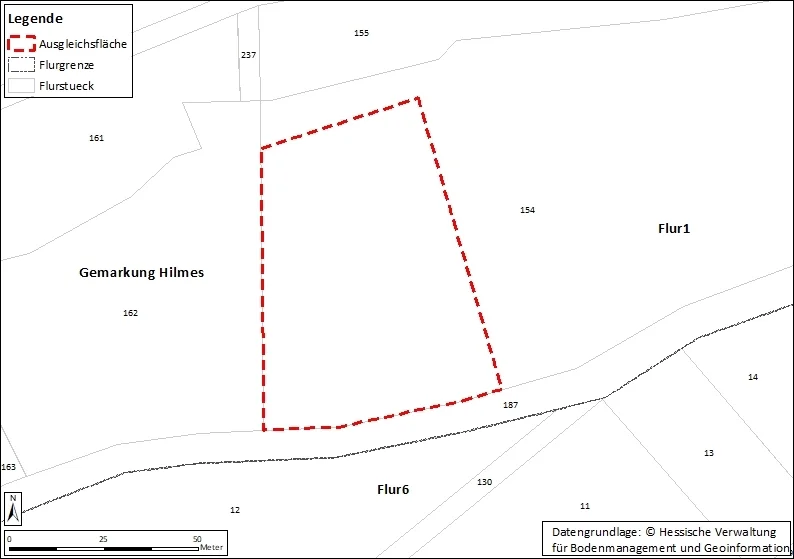 Abb. 3 → Geltungsbereich des Bebauungsplans Nr. 2 „Bielstraße Hilmes“ (Ausgleichsfläche)