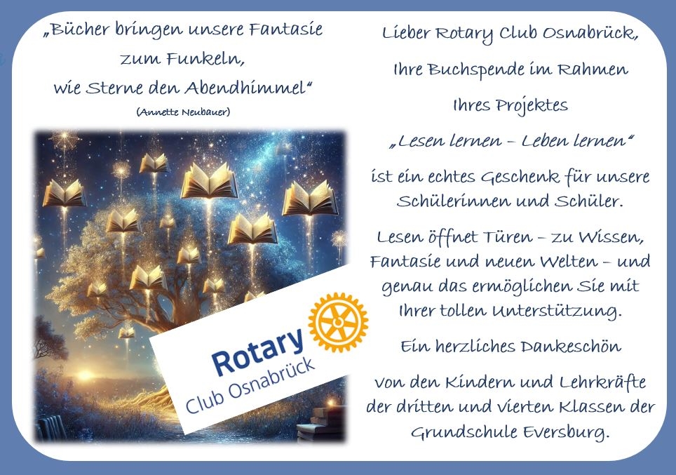 Bücherspende Rotary Club Osnabrück