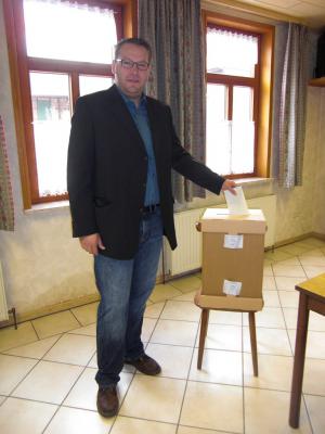 Samtgemeindebürgermeister Gero Janze bei der Wahl 2013
