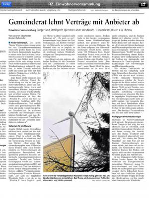 Niederwallmenacher Bürger gegen Prokon und für besonnenes Vorgehen beim Thema Windkraft