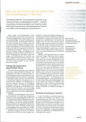 Foto zur Meldung: Genderpädagogik in Sachsen – CORAX-Artikel 6/2013