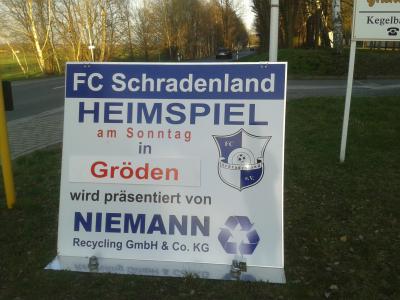 Neue Heimspielwerbung für den FC Schradenland