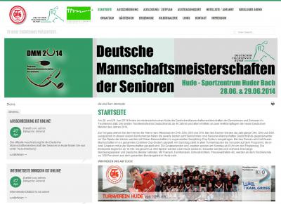 Deutsche Mannschaftsmeisterschaften der Senioren 2014 in Hude: Veranstaltungshomepage veröffentlicht