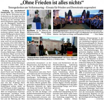 PNP-Bericht vom 19.11.2014; Volkstrauertag in Oberpolling