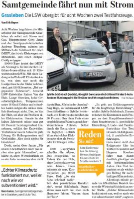 Artikel in den Helmstedter Nachrichten vom 08.01.2015