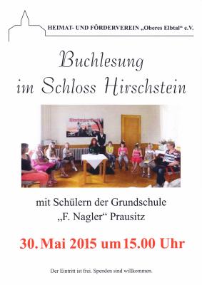 Buchlesung mit Schülern der Grundschule Prausitz auf Schloss Hirschstein (Bild vergrößern)