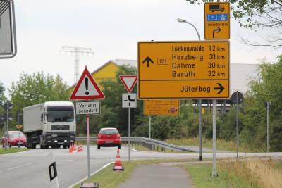 Achtung: Geänderte Verkehrsführung Gewerbegebiet/Kloster Zinna (Bild vergrößern)