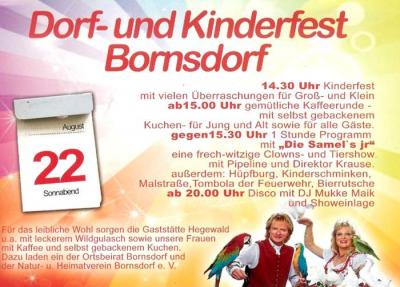 Samstag, 22.08.2015:  Dorf- und Kinderfest in Bornsdorf (Bild vergrößern)