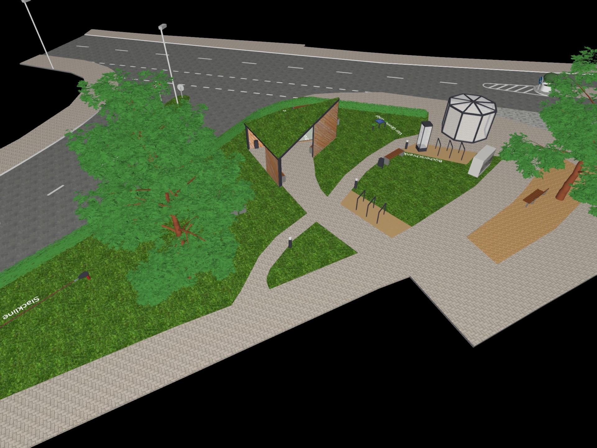 3D Skizze mit Gestaltungsideen von Bürgern