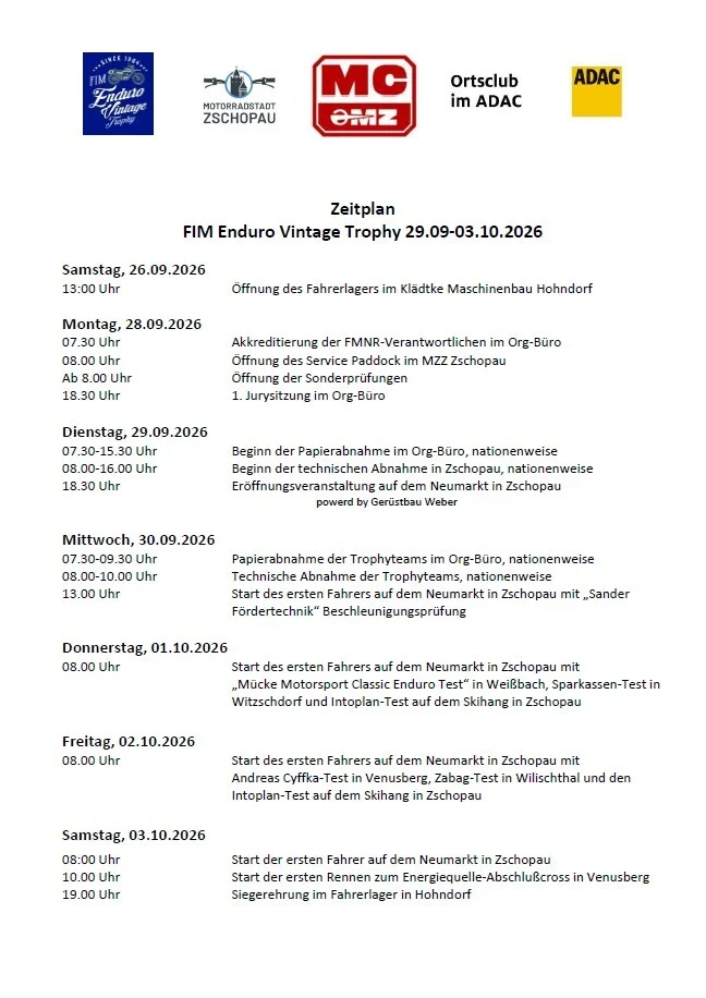 Zeitplan