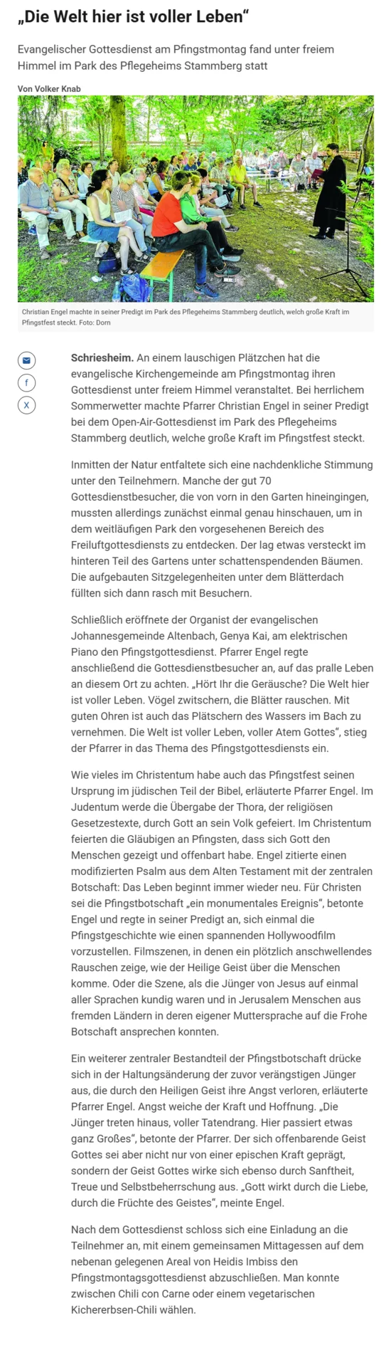 Bericht aus der Rhein-Neckar-Zeitung