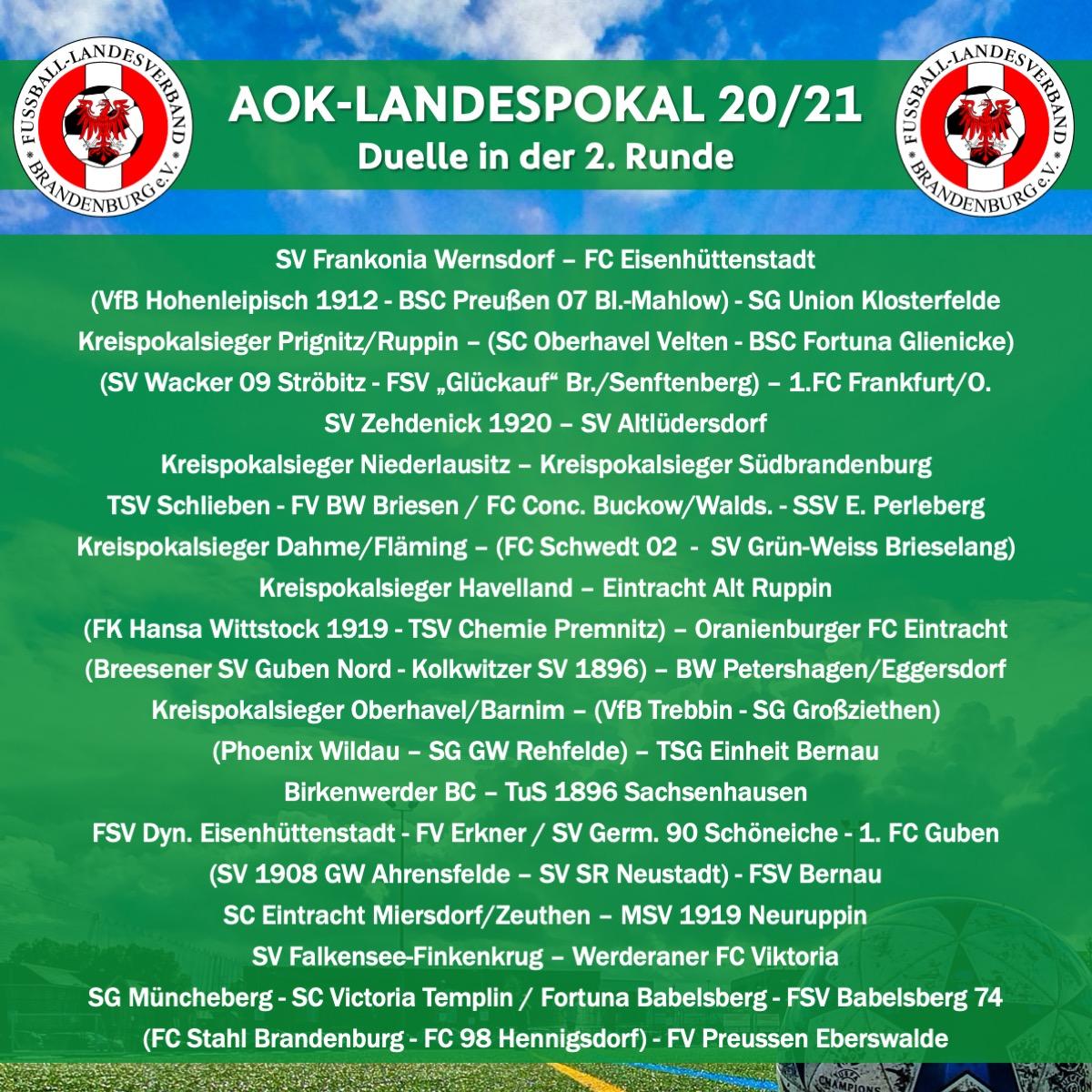 2.Runde AOK Landespokal 2020/21