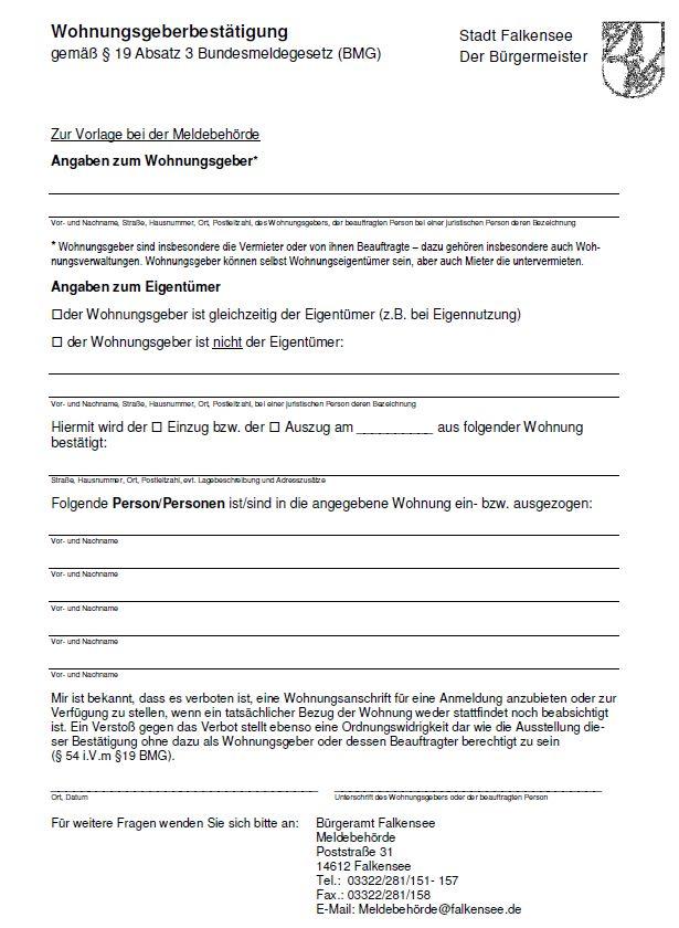 Falkenseede Neues Meldegesetz An Und Ummeldung Nur Noch Mit