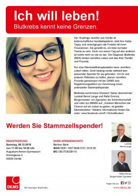 Foto: Aufruf: werden Sie Stammzellspender Foto zur Meldung: "Ich will leben!" - Werden Sie Stammzellspender