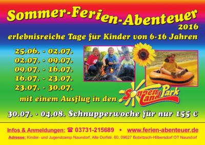 Sommer-Ferien-Abenteuer für Kinder von 6 bis 16 Jahren (Bild vergrößern)