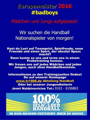 Handball Nachwuchs gesucht! (Bild vergrößern)