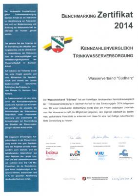 Benchmarking Zertifikat 2014